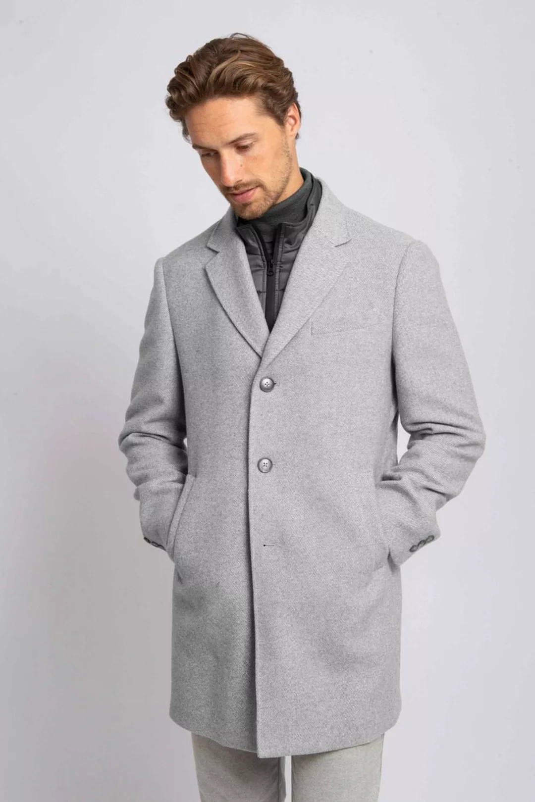 Suitable Coat Wolle Twill Grau - Größe 50 günstig online kaufen