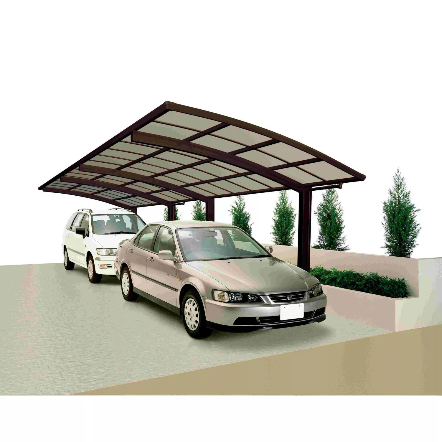 Ximax Carport Portoforte-60 Tandem Mattbraun günstig online kaufen