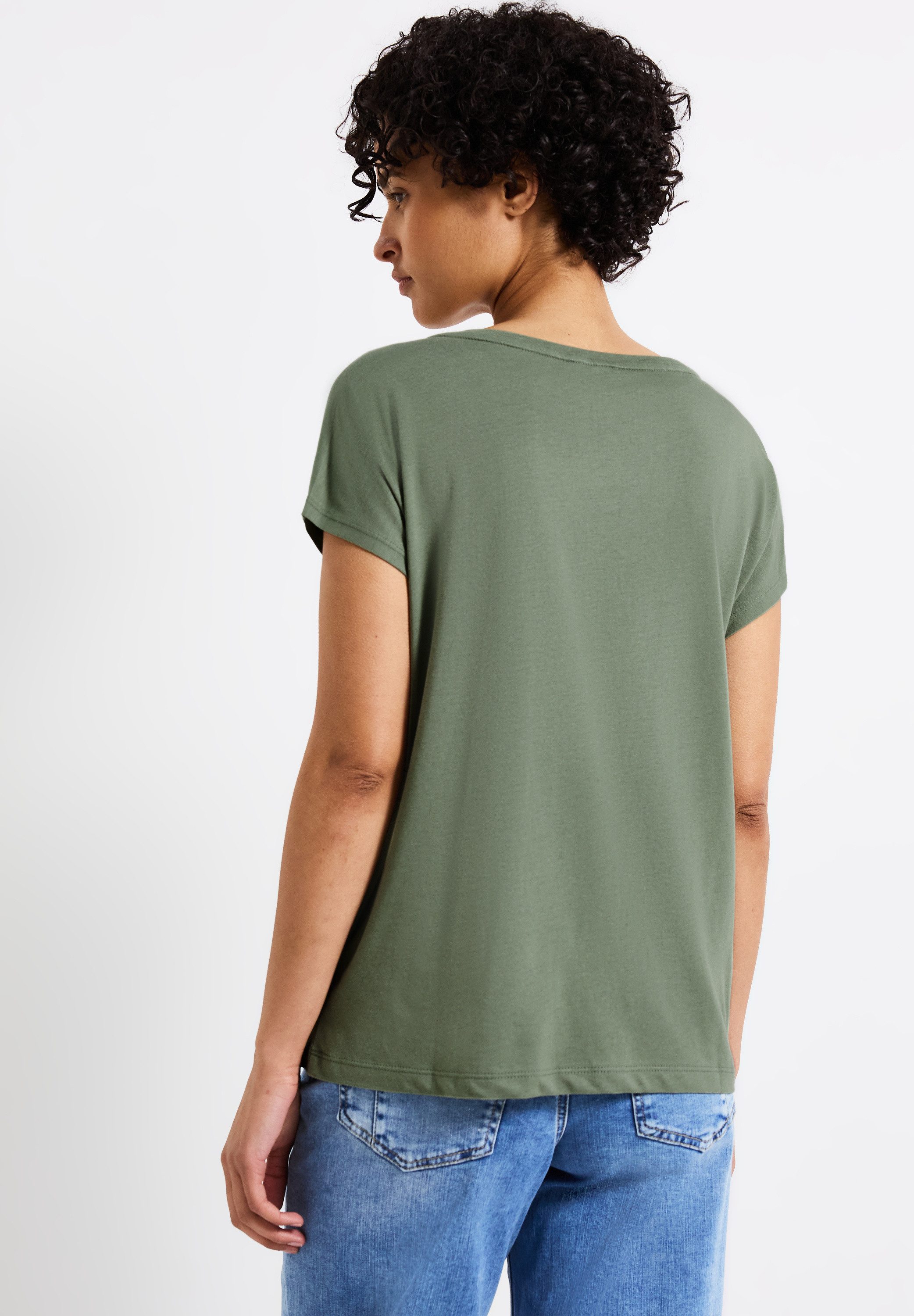 STREET ONE T-Shirt, mit Materialmix günstig online kaufen