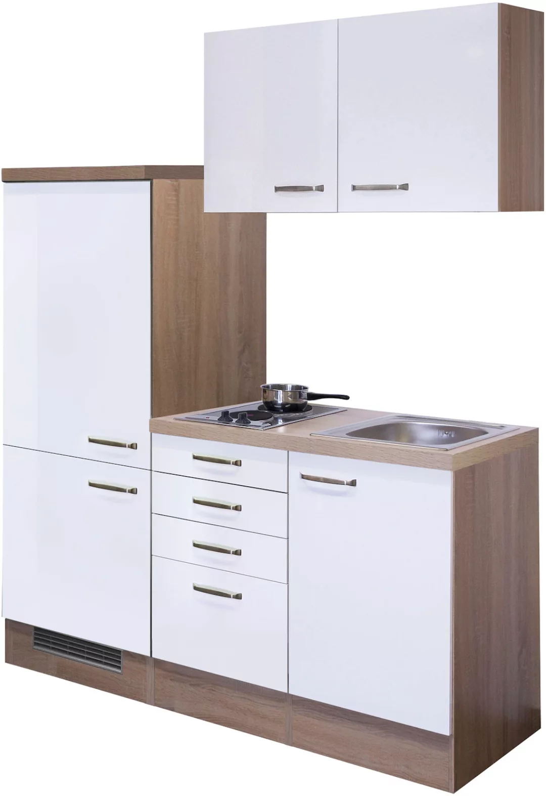 Flex-Well Küche "Florenz", Gesamtbreite 160 cm, mit Einbau-Kühlschrank, Koc günstig online kaufen