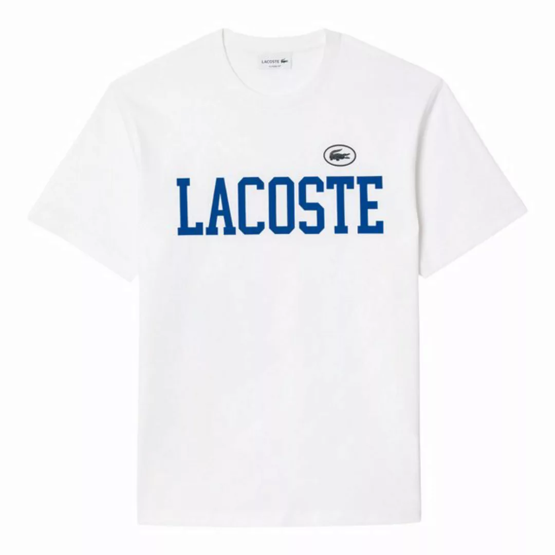 Lacoste Kurzarmshirt T-Shirt Kontrastaufdruck mit 3-D-Krokodil-Patch günstig online kaufen