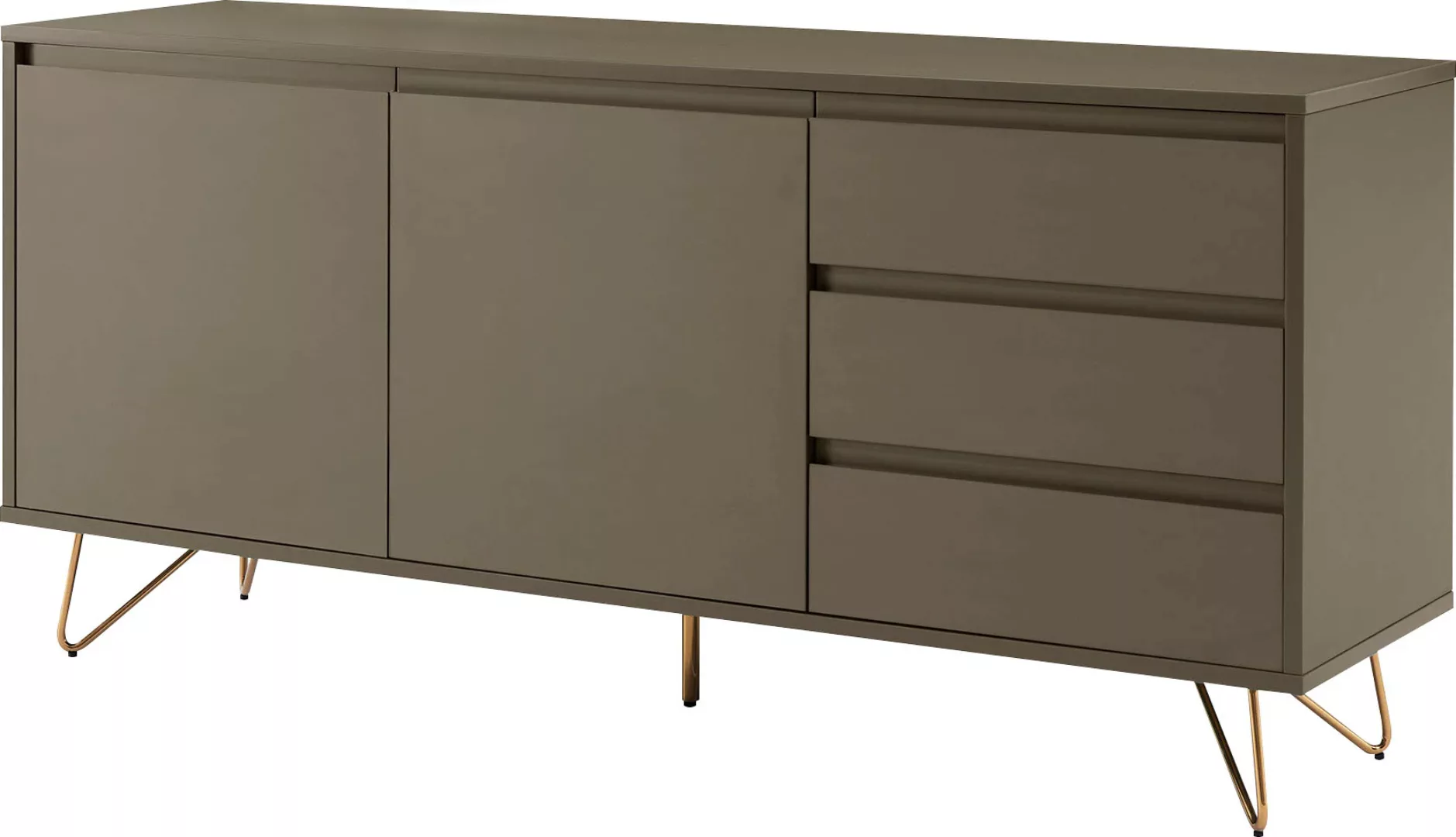 SalesFever Sideboard, Kommode mit Haarnadelbeine aus Metall mit Messinglegi günstig online kaufen