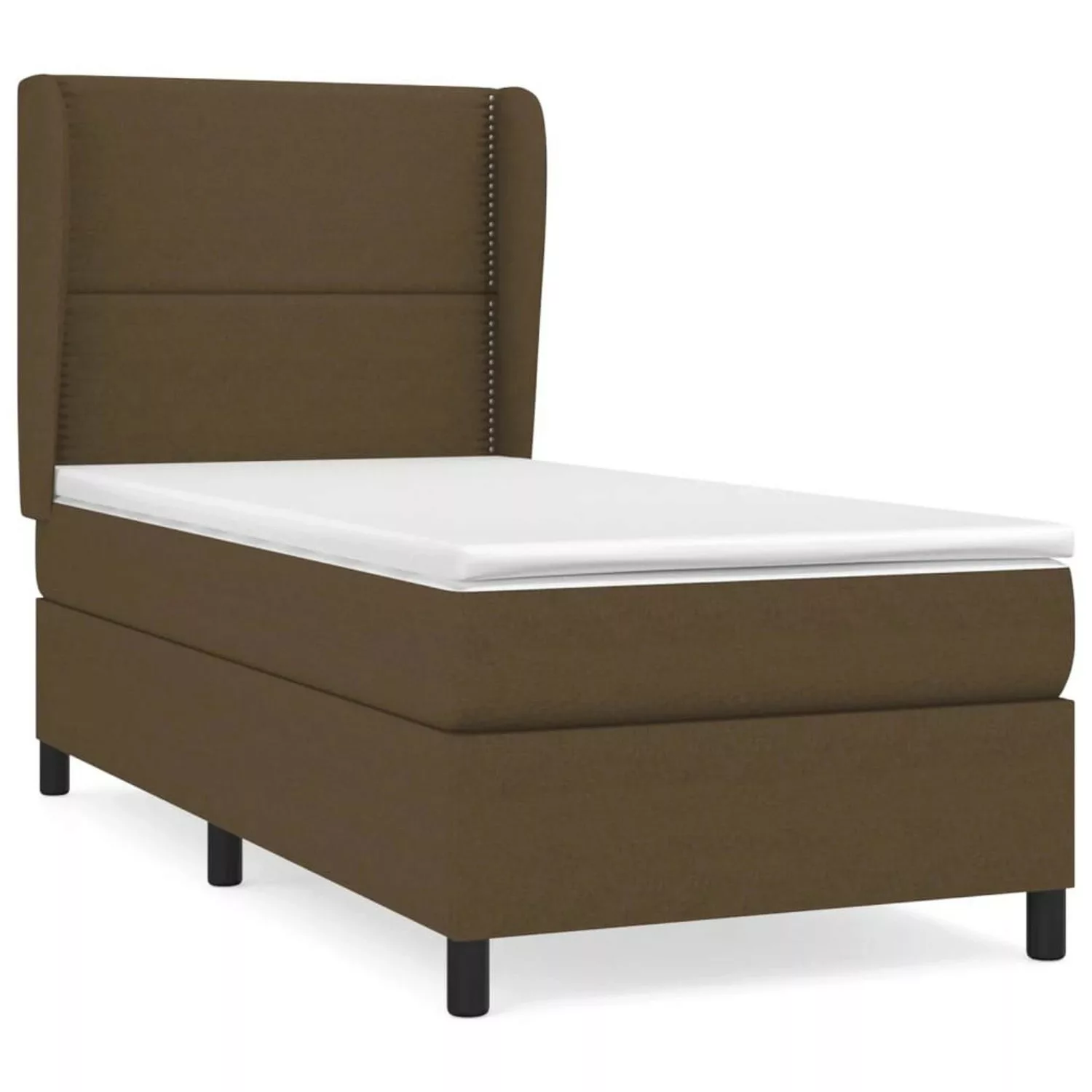 vidaXL Boxspringbett mit Matratze Dunkelbraun 90x190 cm Stoff1372458 günstig online kaufen