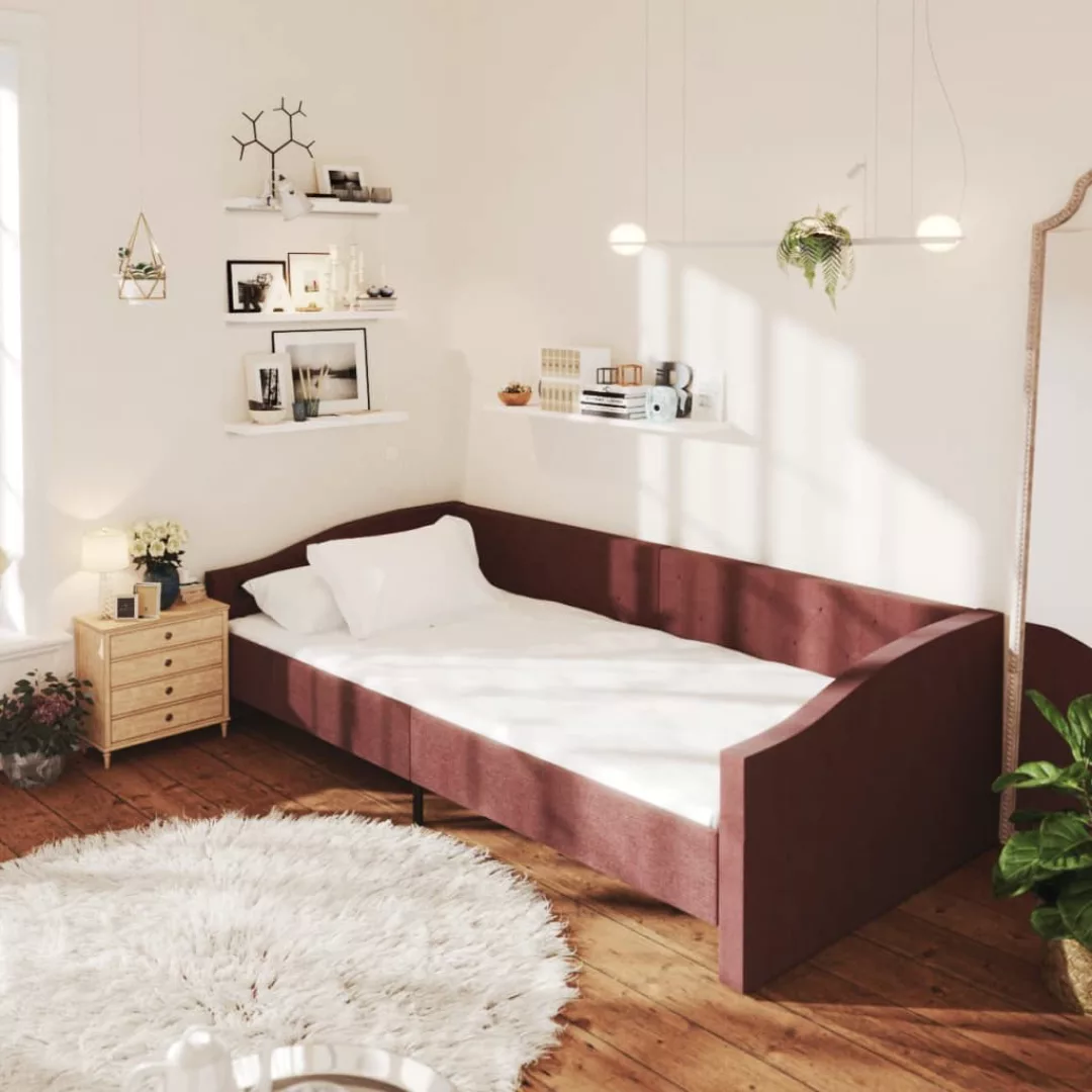 Tagesbett Mit Matratze Usb Lila Stoff 90x200 Cm günstig online kaufen