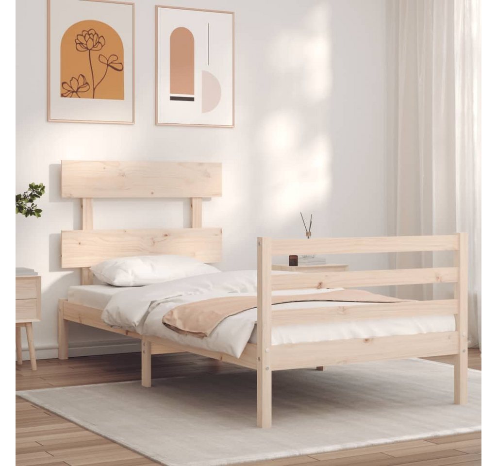 vidaXL Bett Massivholzbett mit Kopfteil günstig online kaufen