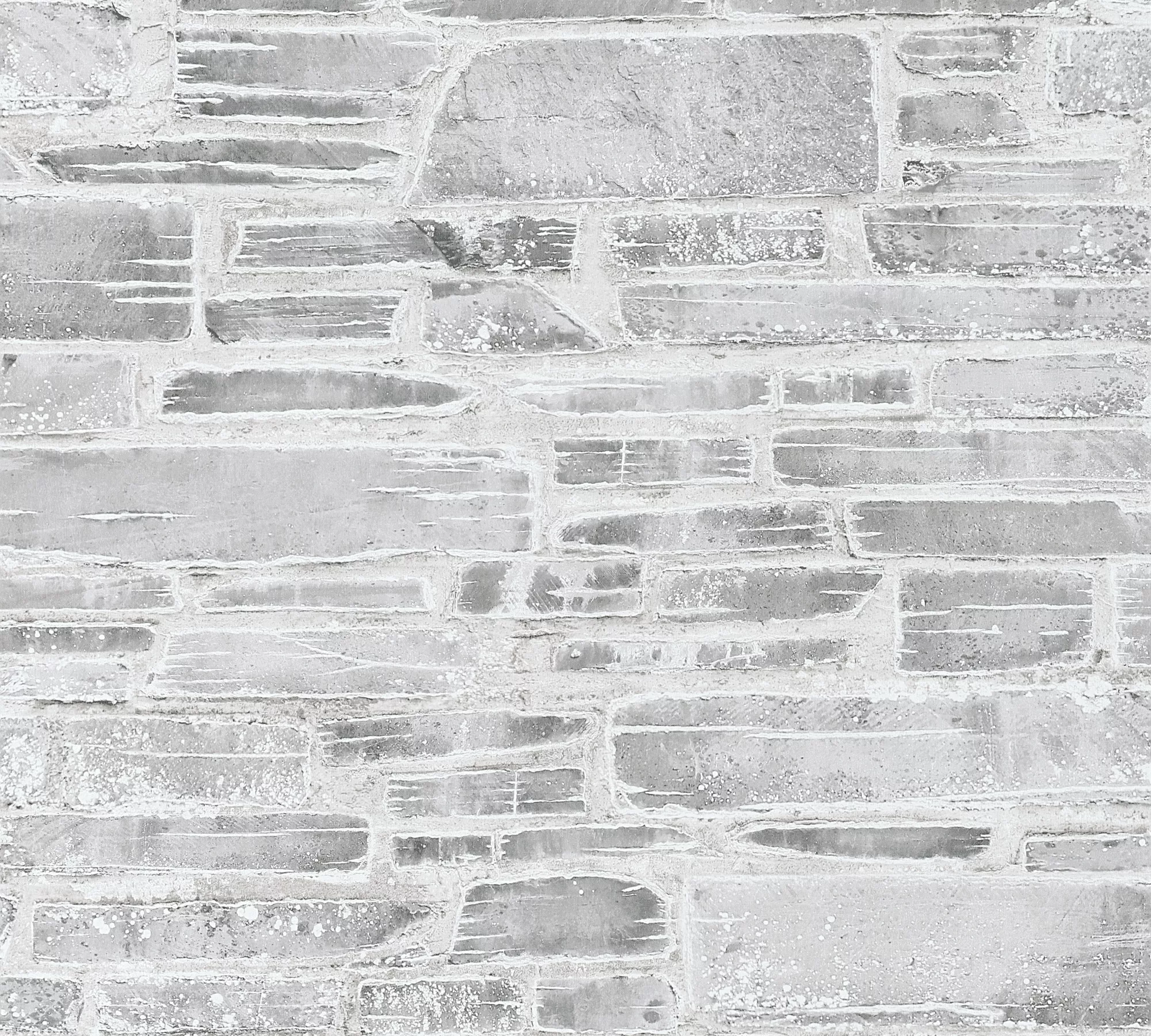 Bricoflor Moderne Steinwand Tapete in Hellgrau Mauertapete in Naturstein Op günstig online kaufen
