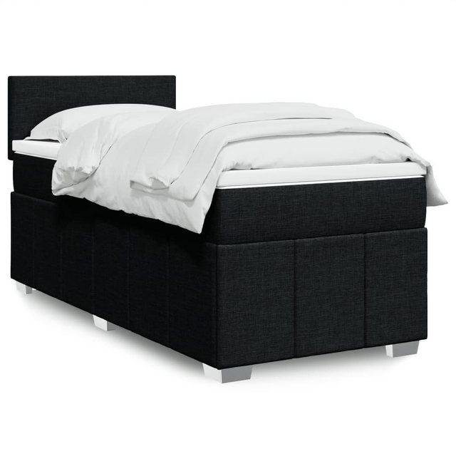 vidaXL Boxspringbett, Boxspringbett mit Matratze Schwarz 90x190 cm Stoff günstig online kaufen