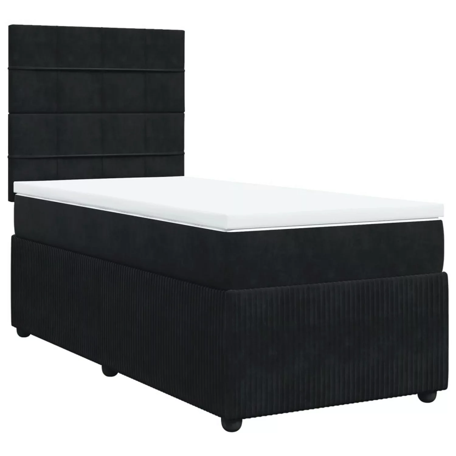 vidaXL Boxspringbett, Boxspringbett mit Matratze Schwarz 80x200 cm Samt günstig online kaufen