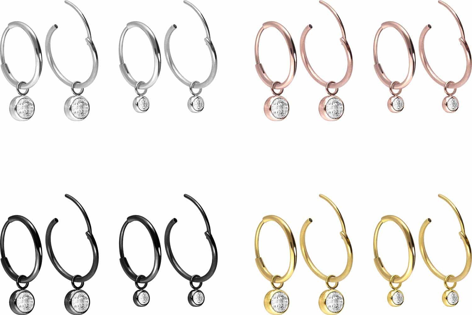 FILANGO Piercing-Set Titan Ohrclicker Creolen RUNDER günstig online kaufen