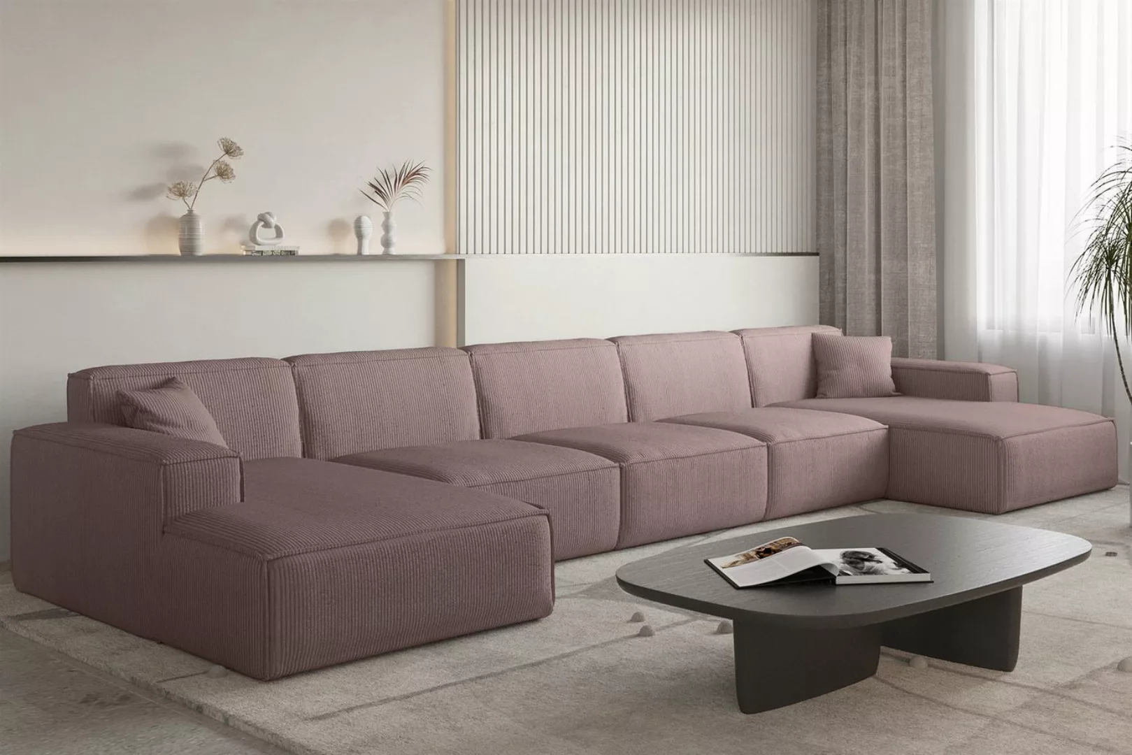 Fun Möbel Wohnlandschaft Sofa U-Form CELES PREMIUM XL in Stoff Scala, Breit günstig online kaufen