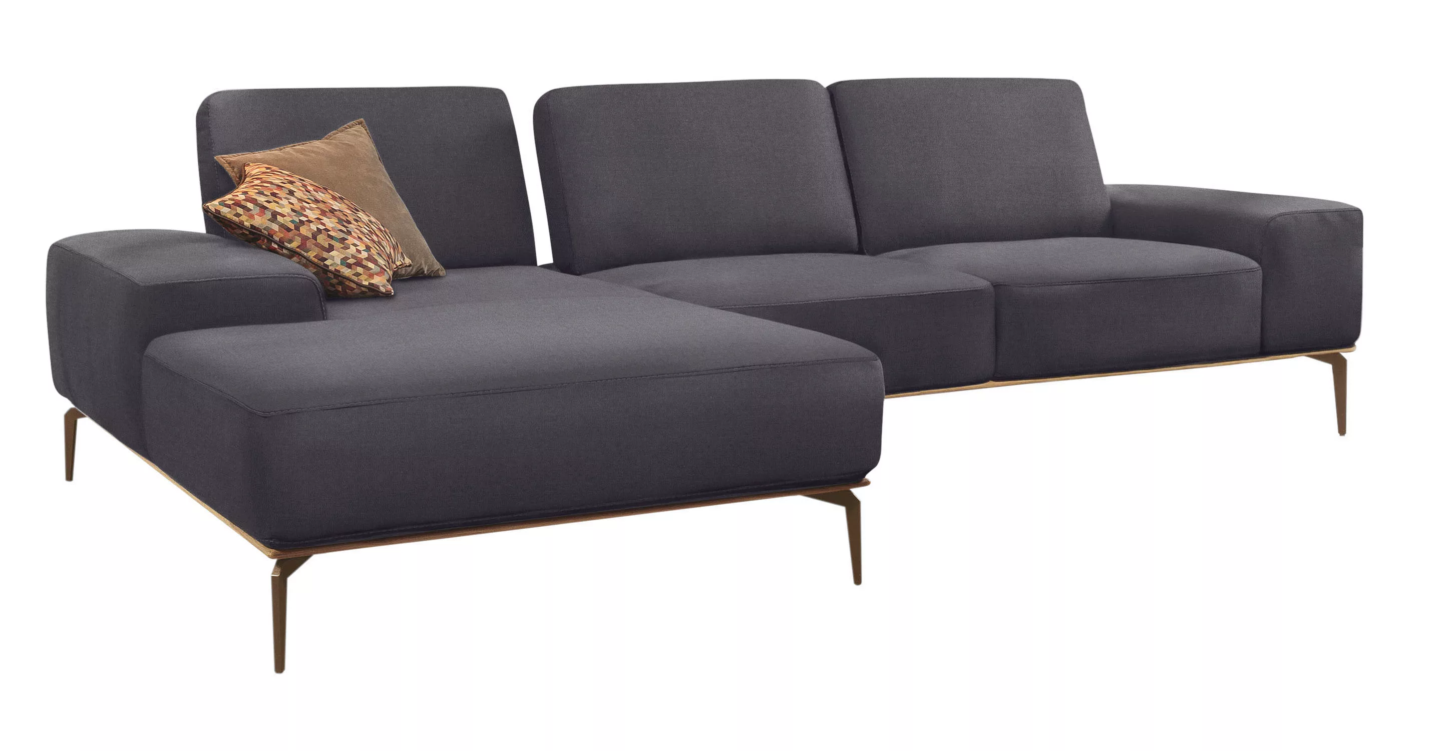 W.SCHILLIG Ecksofa run, mit Holzsockel, Füße in Bronze pulverbeschichtet, B günstig online kaufen