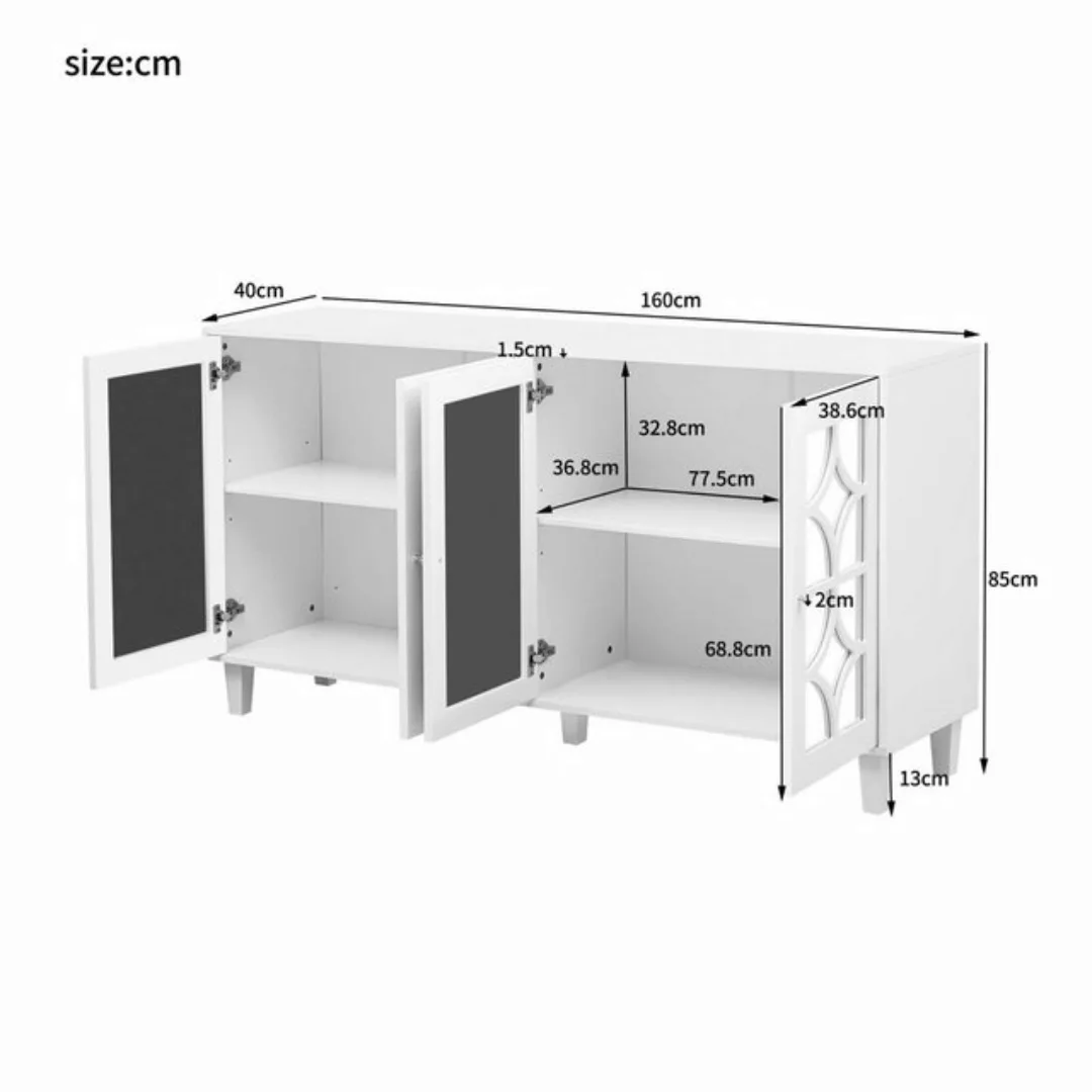 Furnishings Home Beistellschrank Klassisches Schließfach Sideboard (Set, 1e günstig online kaufen