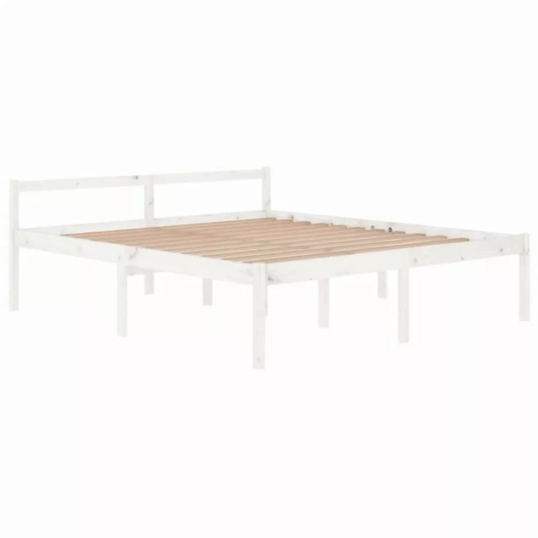 furnicato Bett Seniorenbett Weiß 180x200 cm Massivholz Kiefer (1-tlg) günstig online kaufen