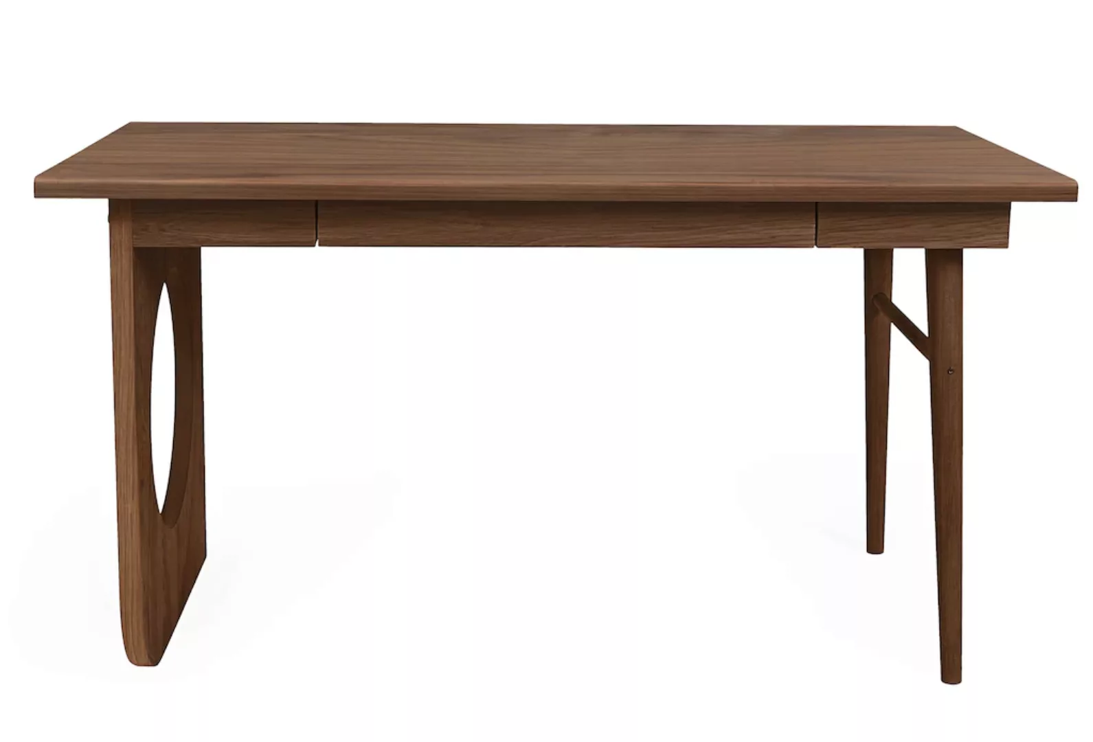 Woodman Schreibtisch "Bau", edles Holzfurnier aus Nussbaum, Breite 140 cm günstig online kaufen