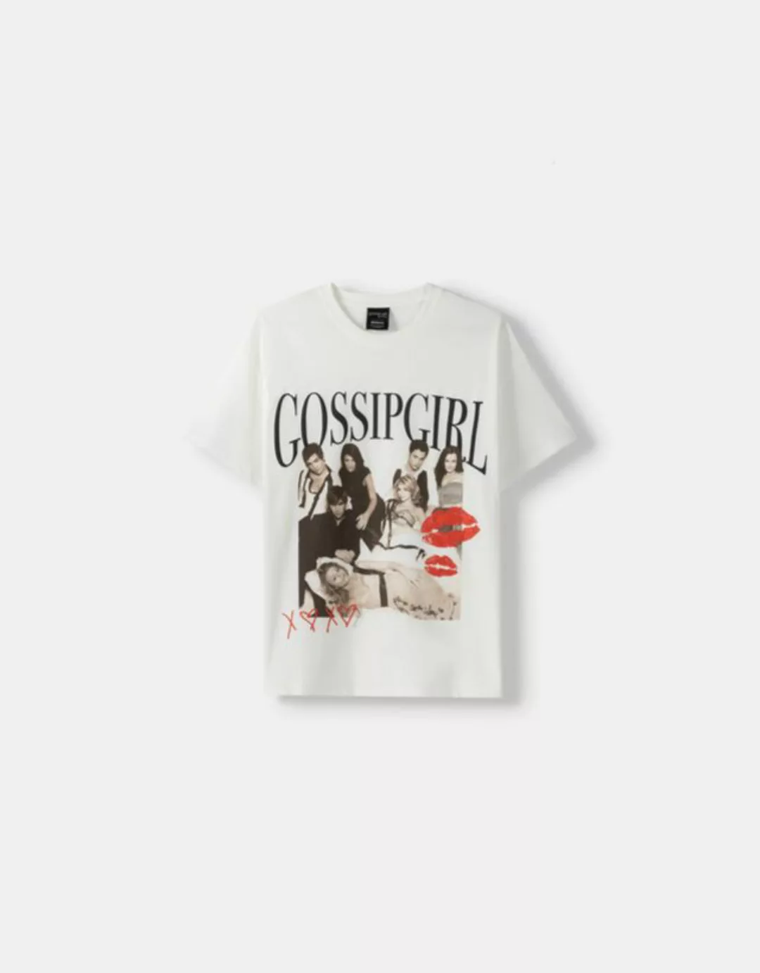 Bershka T-Shirt Gossip Girl Mit Kurzen Ärmeln Und Print Bskteen M Rohweiß günstig online kaufen