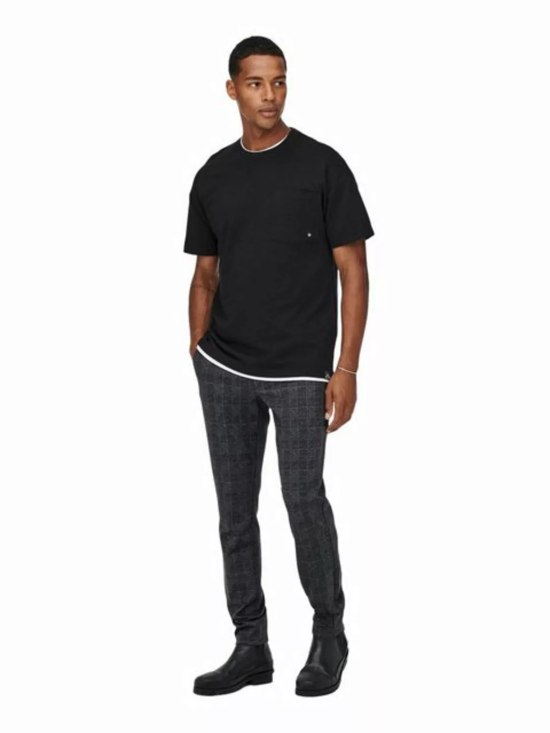 Only & Sons Herren Chino Hose ONSMARK SLIM CHECK 9887 - Slim Fit günstig online kaufen