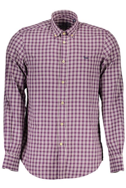 Harmont & Blaine Langarmhemd Lila Herrenhemd mit Button-Down-Kragen und Kon günstig online kaufen