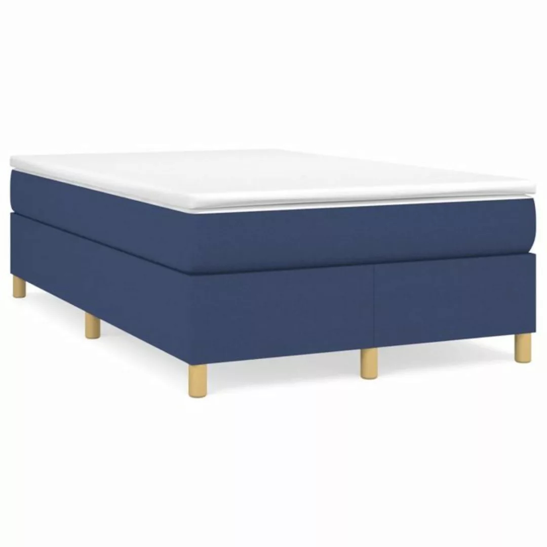 Vidaxl Boxspringbett Blau 120x200 Cm Stoff günstig online kaufen