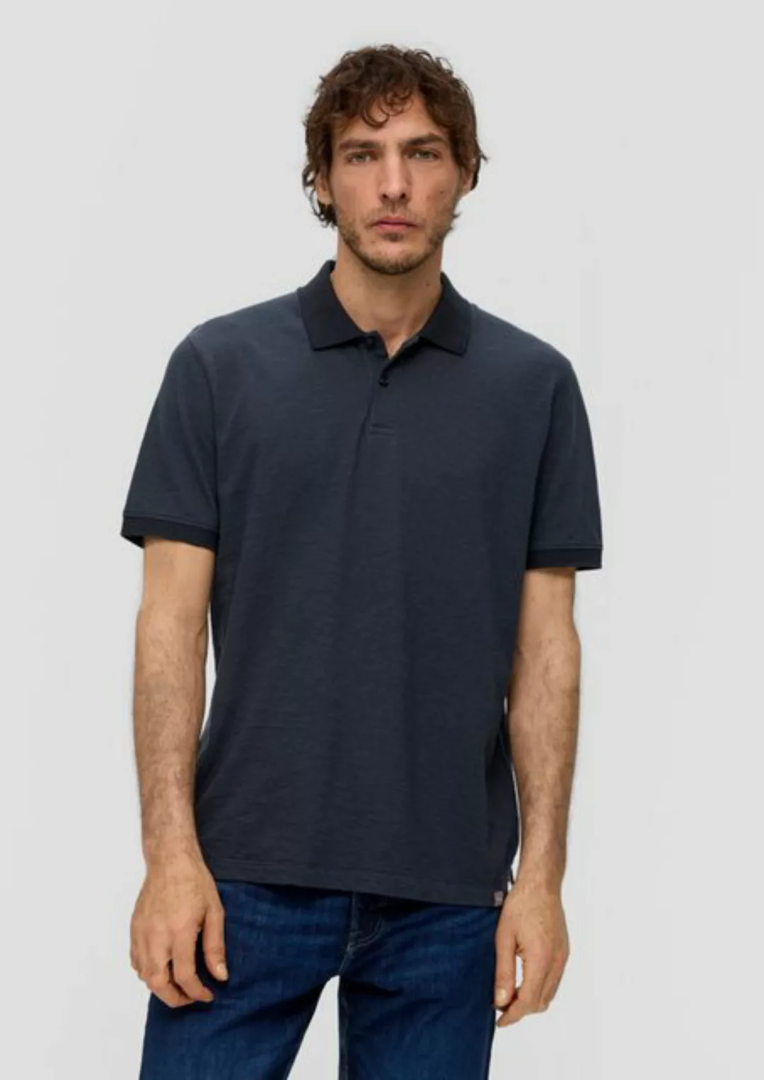 s.Oliver Kurzarmshirt Poloshirt aus Baumwolle günstig online kaufen