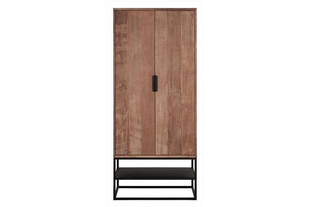 daslagerhaus living Hochschrank Schrank Cosmo Teak Metall 180x80 cm günstig online kaufen