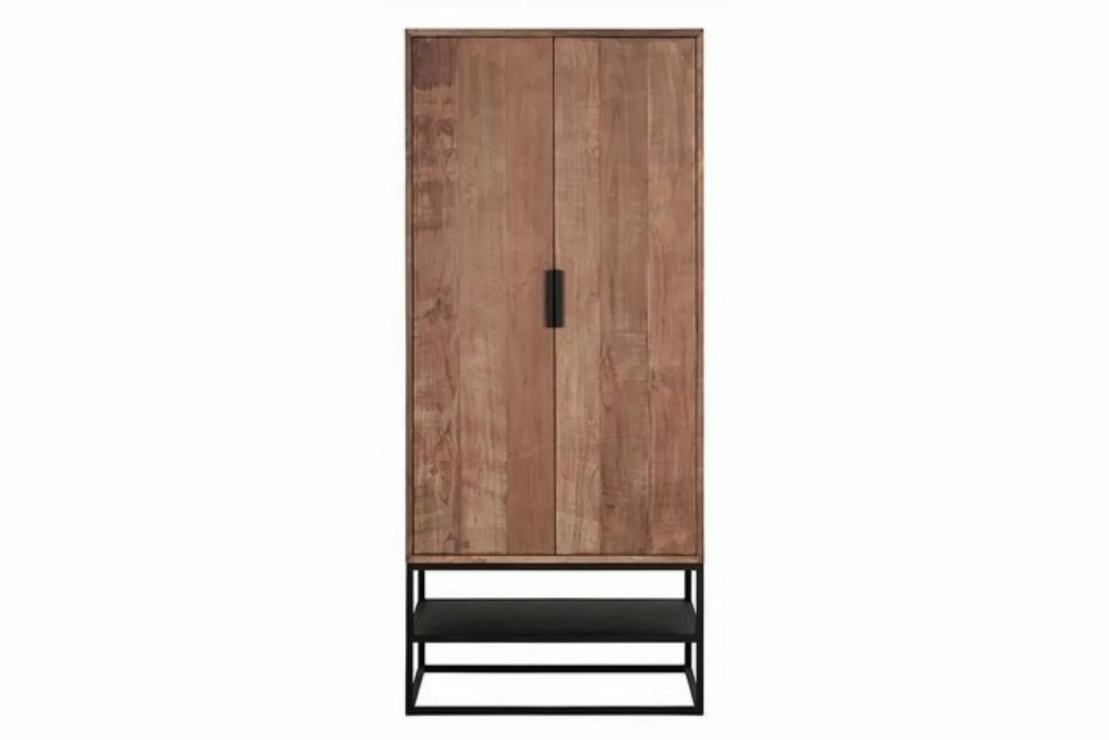 daslagerhaus living Hochschrank Schrank Cosmo Teak Metall 180x80 cm günstig online kaufen