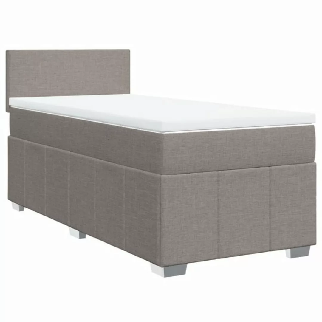 vidaXL Boxspringbett, Boxspringbett mit Matratze Taupe 100x200 cm Stoff günstig online kaufen