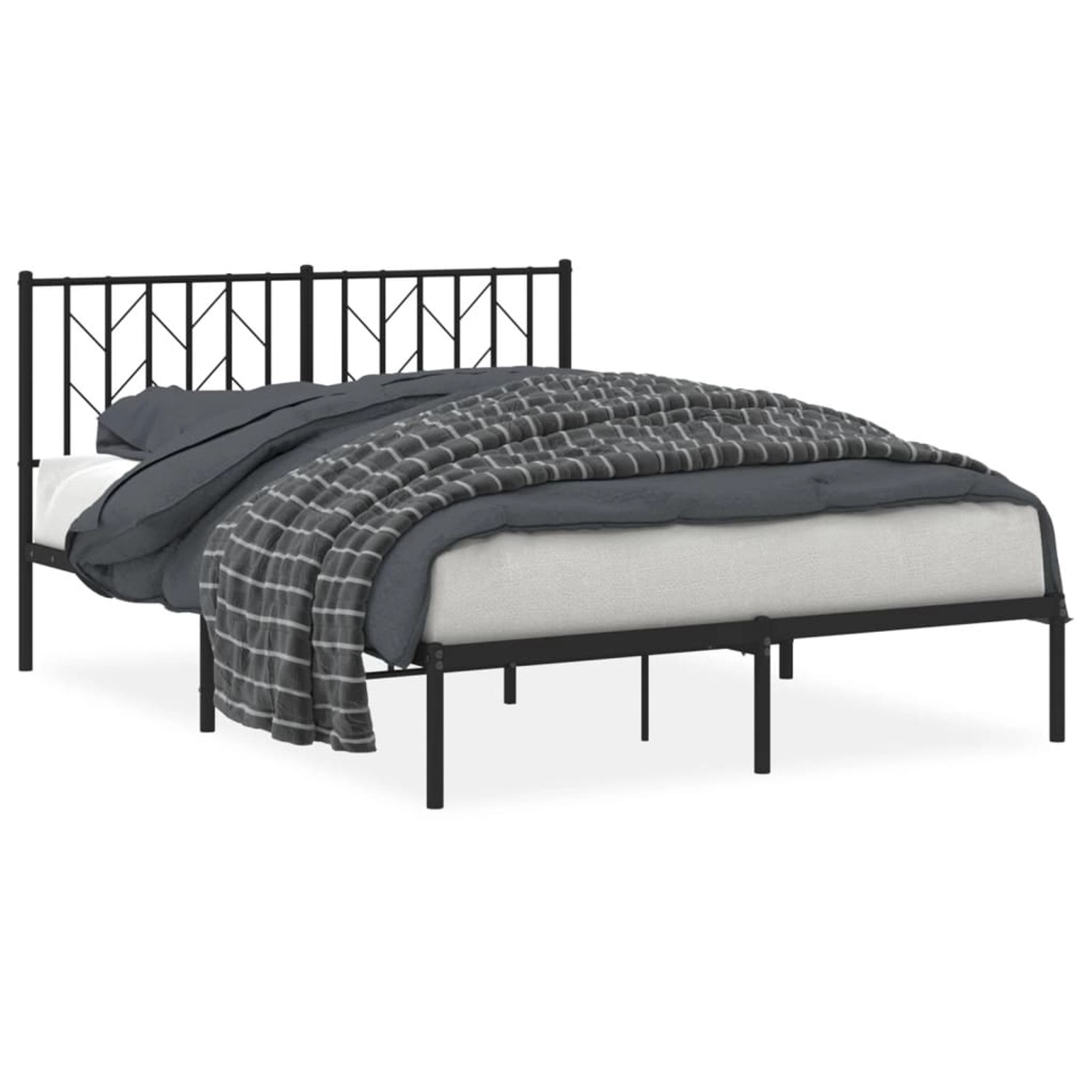 vidaXL Bettgestell mit Kopfteil Metall Schwarz 140x190 cm Modell 201934923 günstig online kaufen