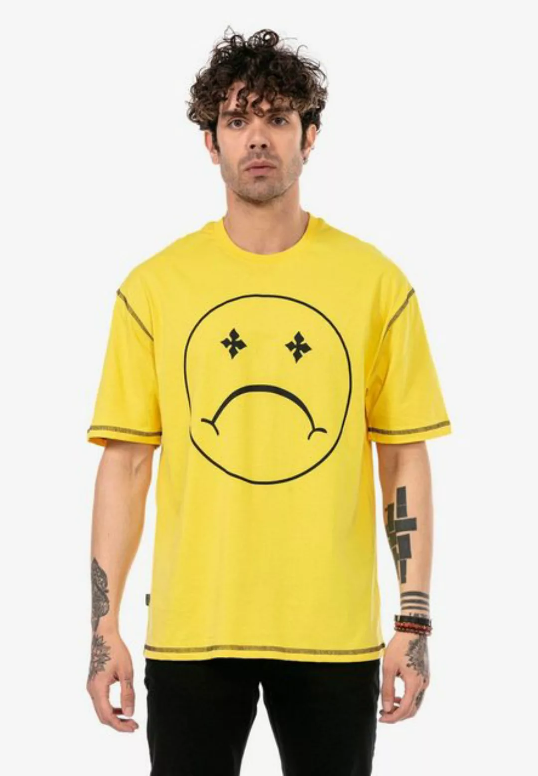 RedBridge T-Shirt "Aberdeen", mit modischem Sad Smiley-Frontprint günstig online kaufen