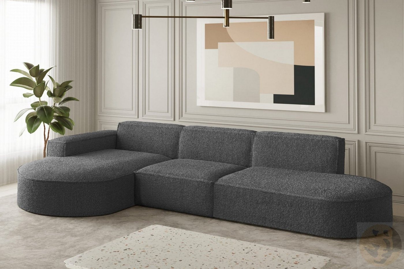 Friderik-EU Ecksofa PARMA L Couch Moderner Minimalismus 296x165cm, gepolste günstig online kaufen