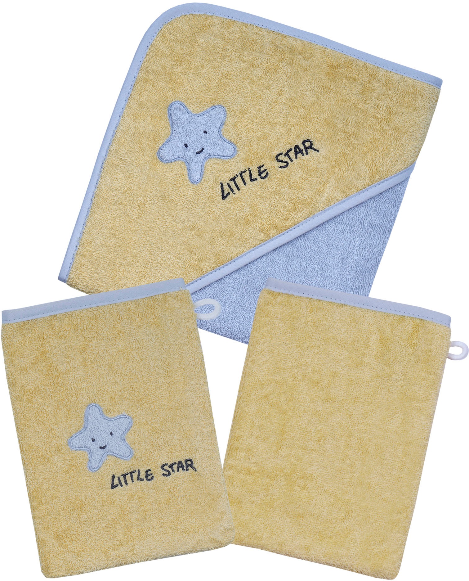 Wörner Handtuch Set »Little Star Kapuzenbadetuch mit 2 Waschhandschuhen«, ( günstig online kaufen