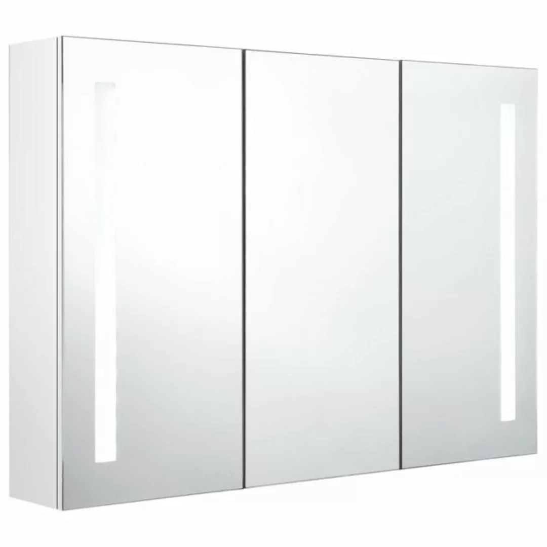 Led-bad-spiegelschrank 89x14x62 Cm Glänzendes Weiß günstig online kaufen