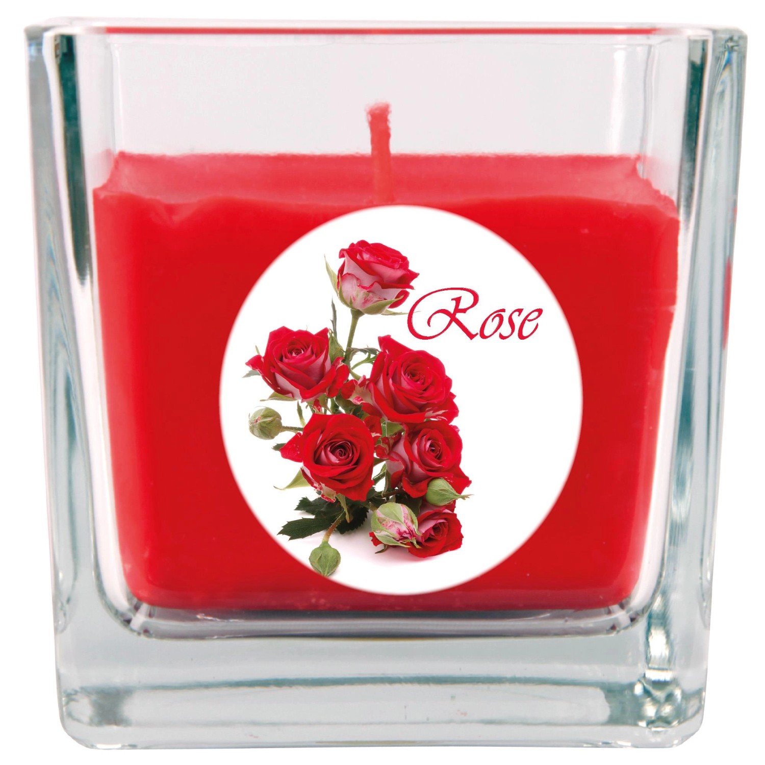 HS Candle Duftkerze & Glas Duft Bild Viereck 8 x 7,5 cm Rose günstig online kaufen