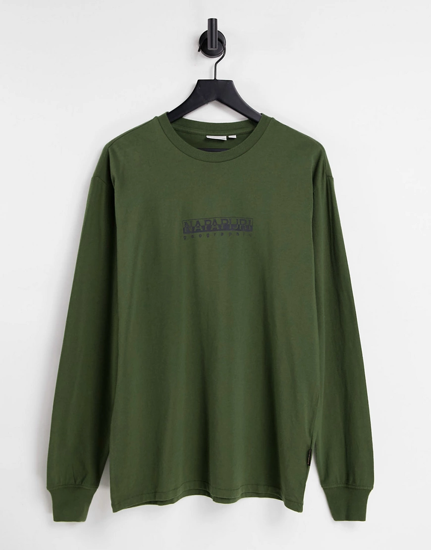 Napapijri – Box – Langärmliges Shirt in Grün günstig online kaufen