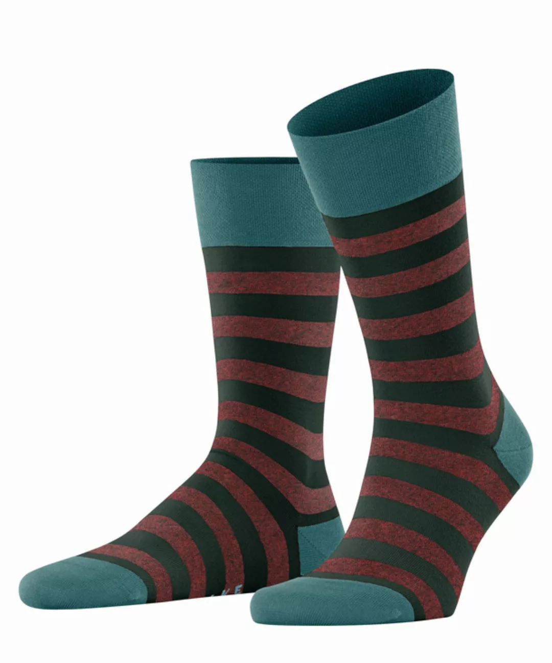 FALKE Sensitive Mapped Line Herren Socken, 39-42, Grün, Streifen, Baumwolle günstig online kaufen