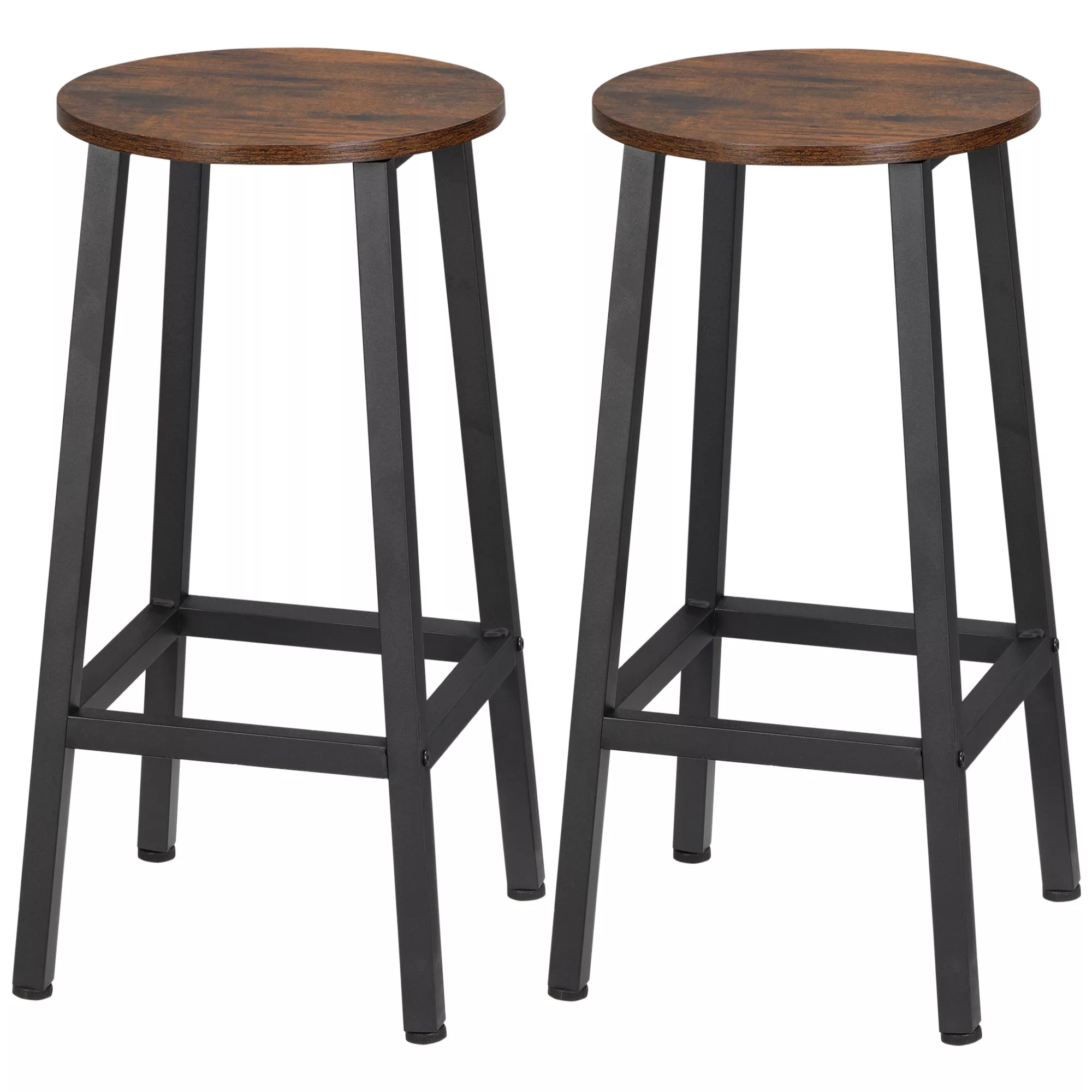 HOMCOM Set aus 2 Barhockern, Barstühlen, 65 cm hohe Küchenhocker mit Fußstü günstig online kaufen