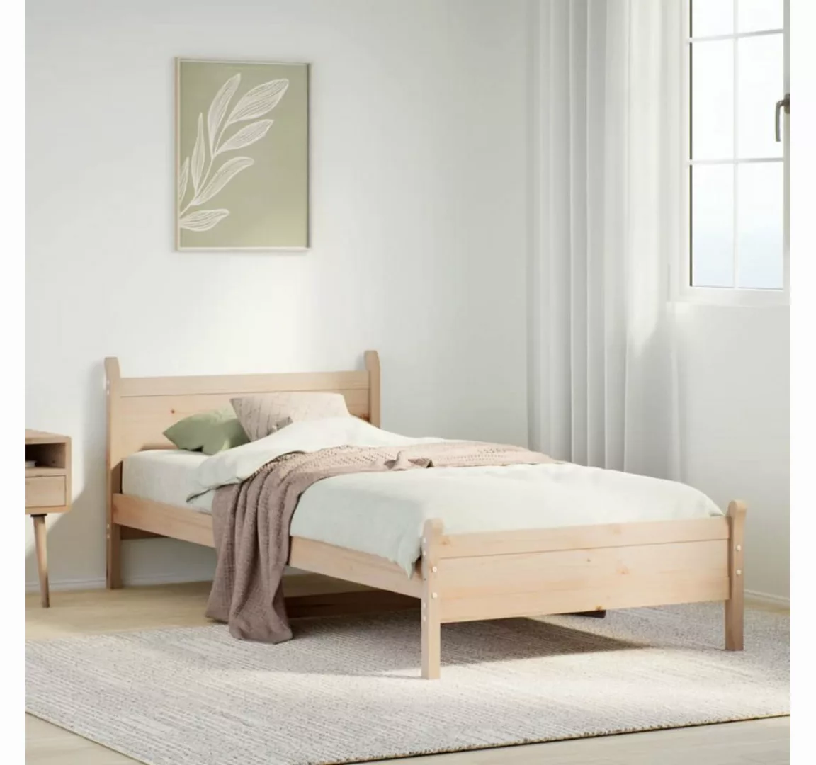 vidaXL Bett, Massivholzbett ohne Matratze 75x190 cm Kiefernholz günstig online kaufen