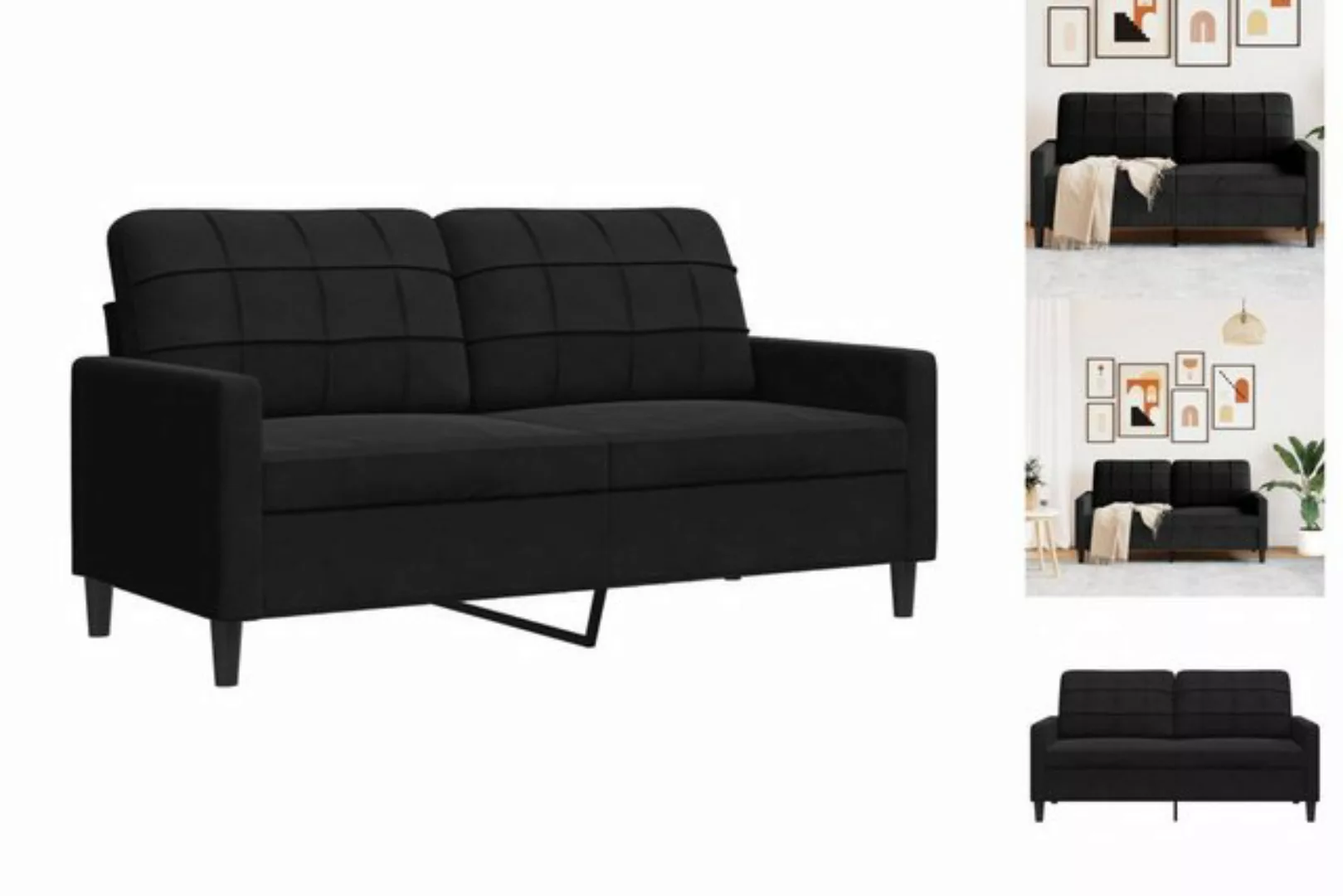 vidaXL Sofa Sofa/ 2-Sitzer/ 3-Sitzer Samt, 140 cm, Schwarz günstig online kaufen