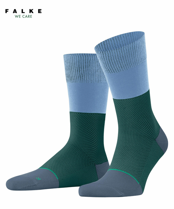 FALKE Nature Force Socken, 44-45, Blau, Streifen, Baumwolle (Bio), 12452-65 günstig online kaufen