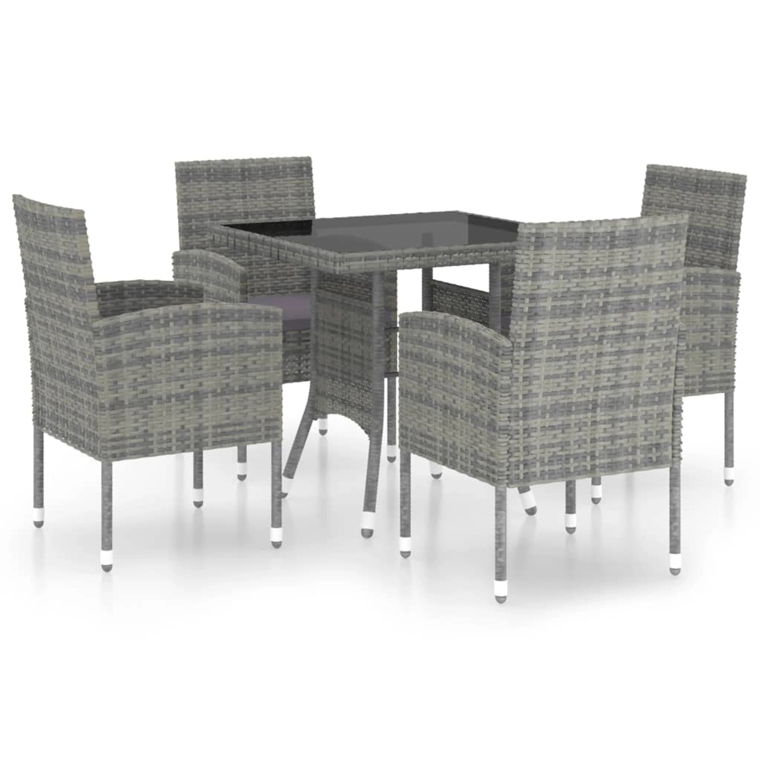 vidaXL 5-tlg Garten-Essgruppe Poly Rattan Anthrazit Modell 1 günstig online kaufen