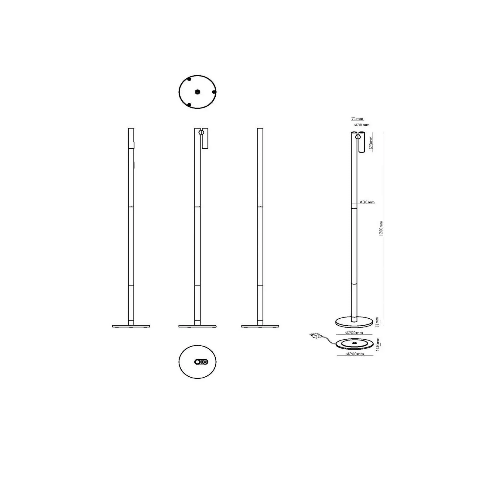 LED-Akku-Stehlampe Antrim, schwarz, 1-flammig, IP54, dimmbar günstig online kaufen