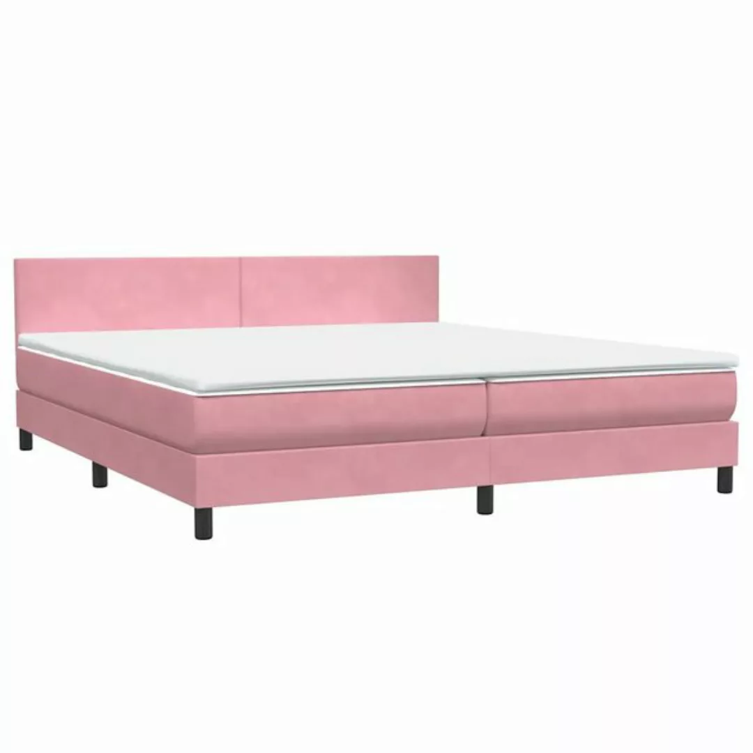 vidaXL Bett Boxspringbett mit Matratze Rosa 180x210 cm Samt günstig online kaufen