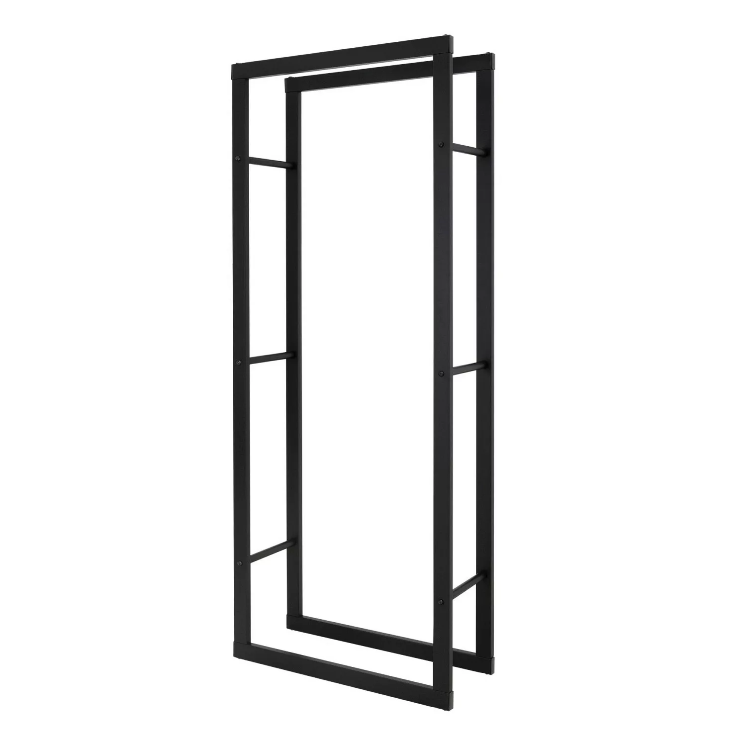 ML-Design Kaminholzregal 60x150x25 cm Rechteckig Schwarz Metall Innen/Außen günstig online kaufen