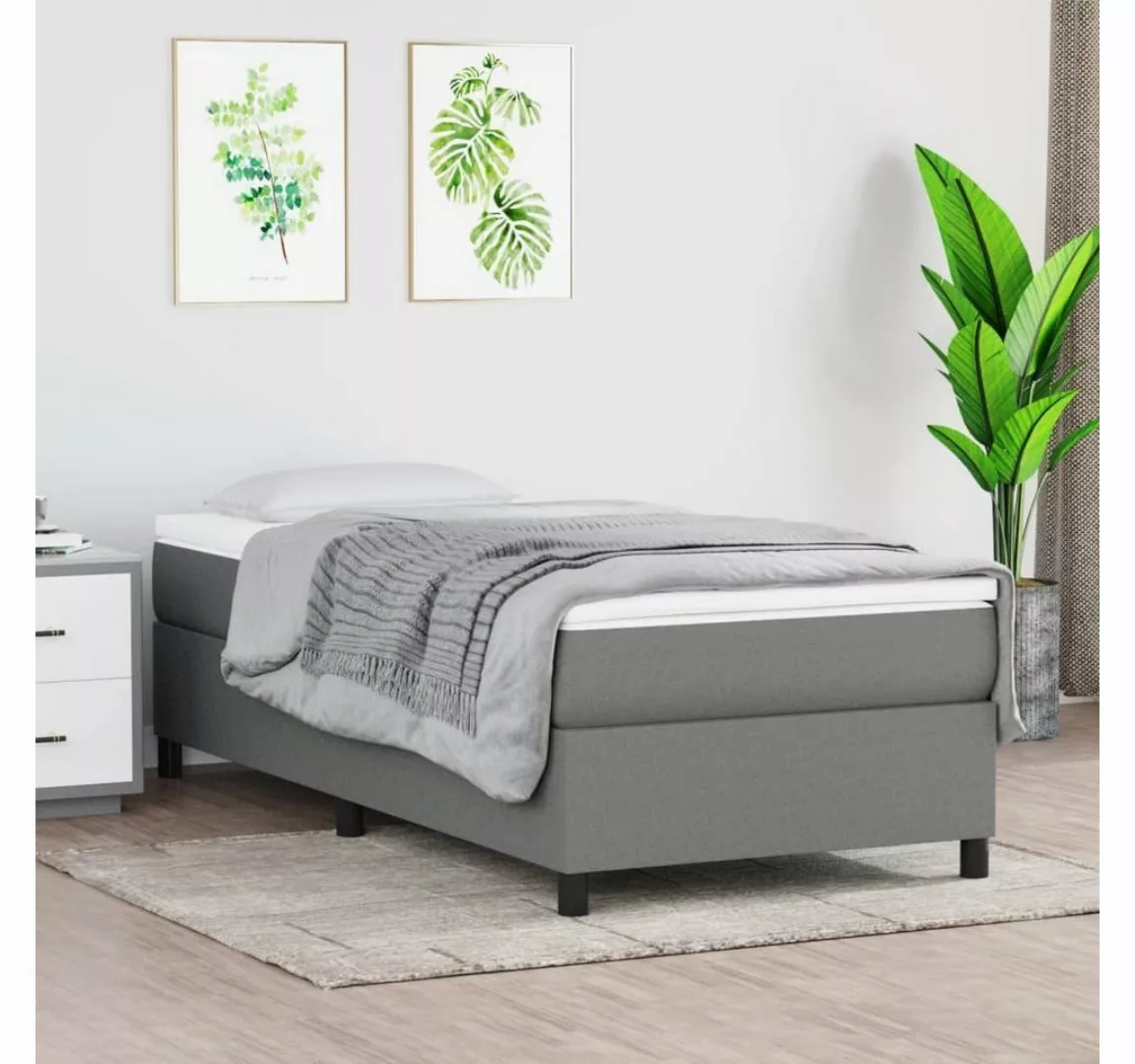 furnicato Bett Boxspringbett Dunkelgrau 90x200 cm Stoff günstig online kaufen