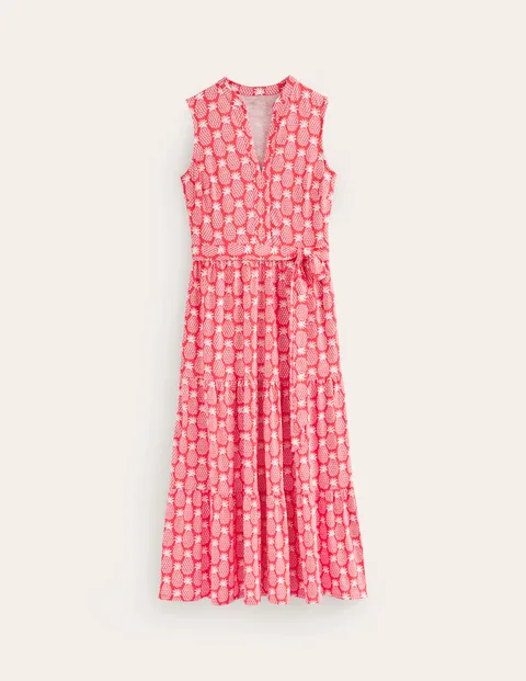 Naomi Maxi-Jerseykleid mit Ausschnitt Damen Boden, Hibiskus, Ananas Geo günstig online kaufen