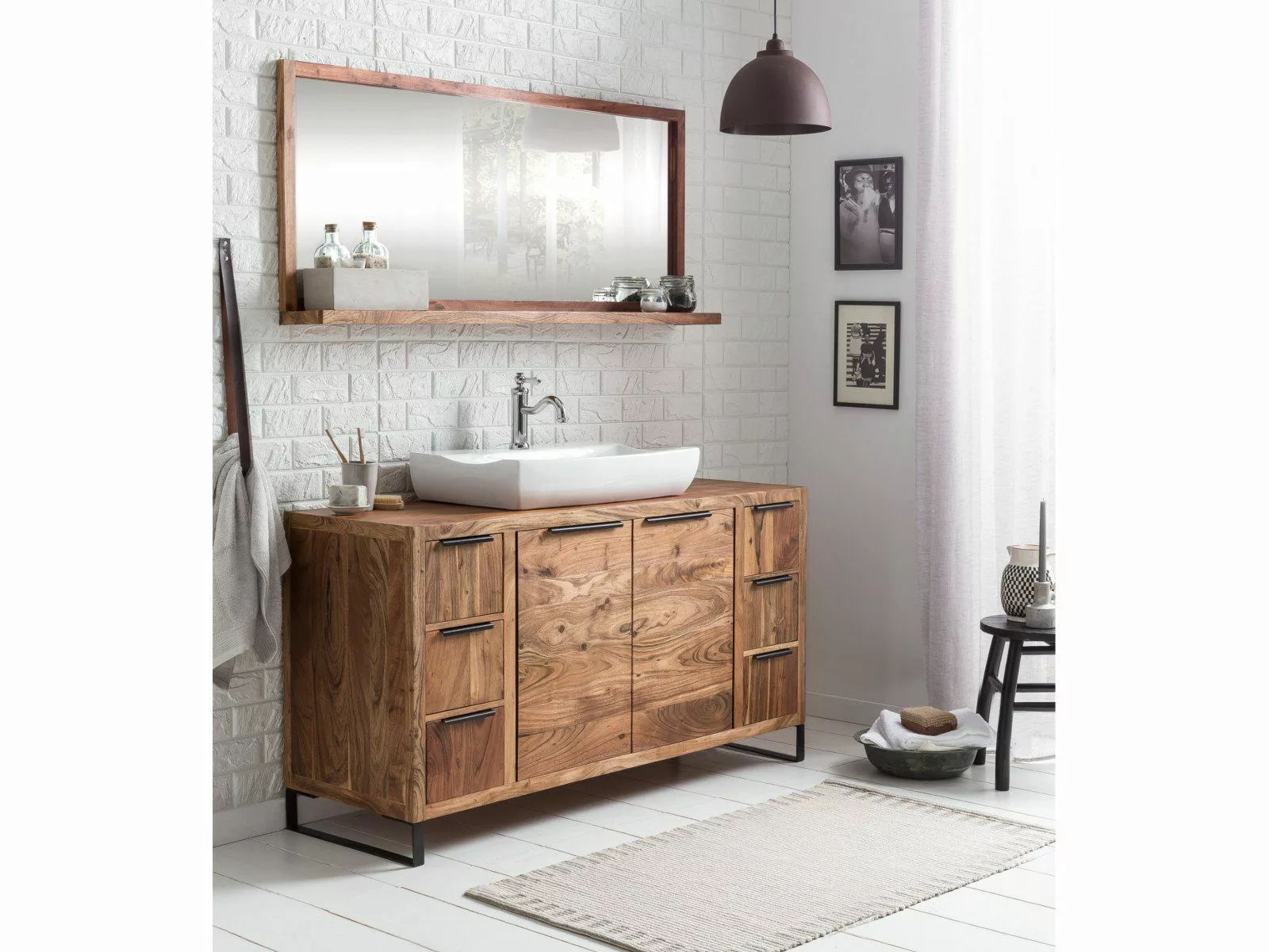 massivum Waschtisch Sydney 138cm aus Akazienholz günstig online kaufen
