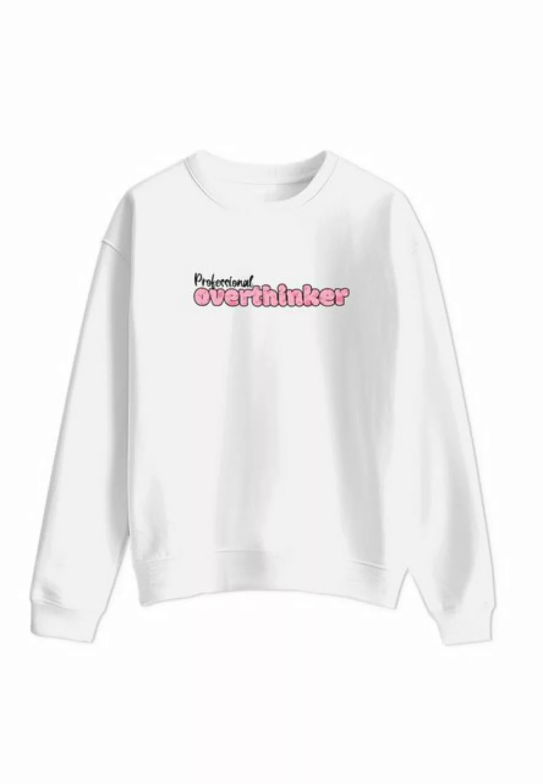 Novux Sweater Overthinker Damen Sweatshirt Farbe Weiß (1-tlg) aus Baumwolle günstig online kaufen