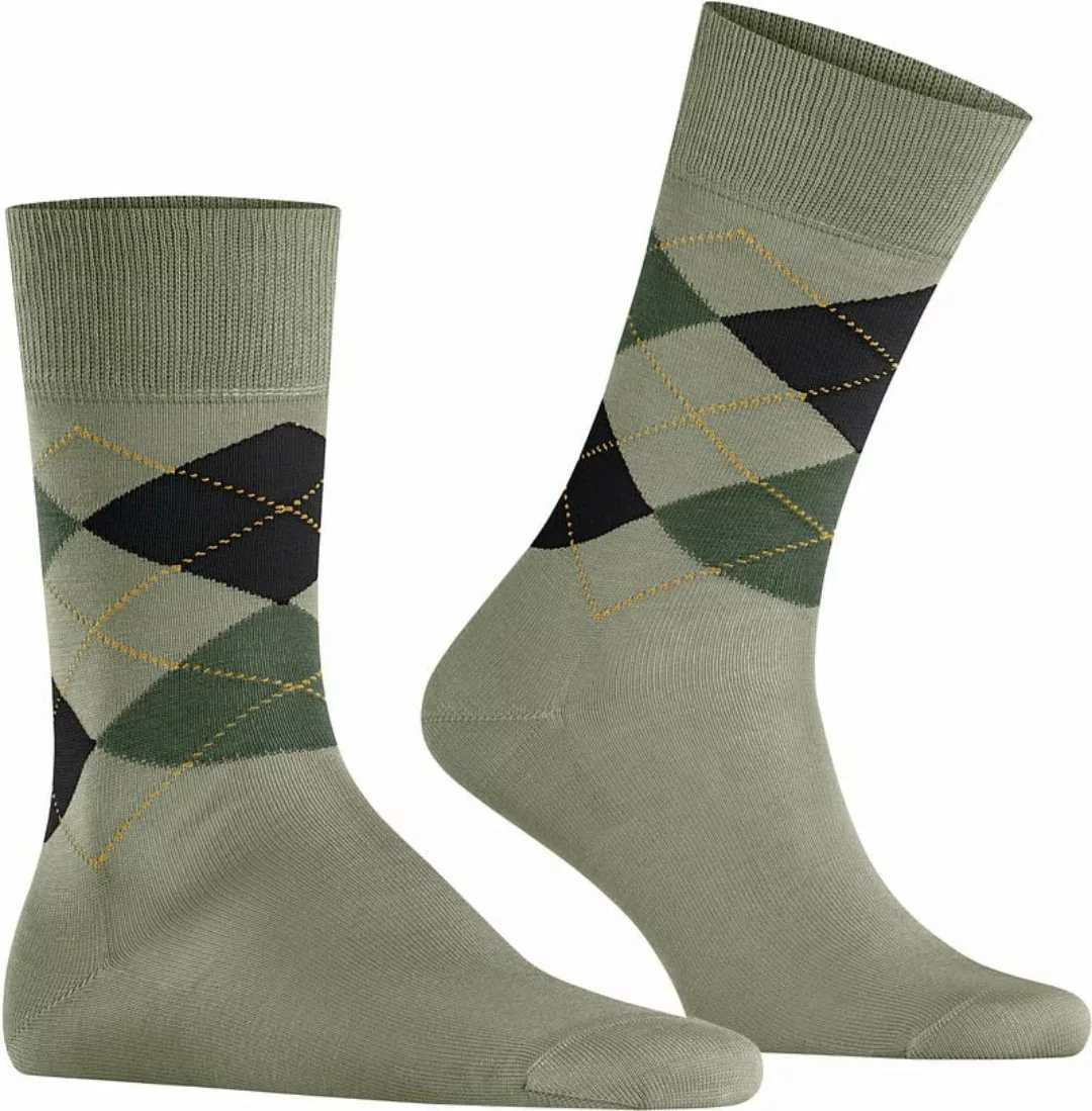 Burlington Manchester Socken Kariert Grün 7064 - Größe 40-46 günstig online kaufen