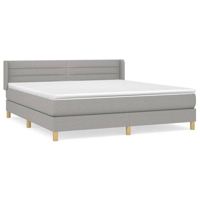 furnicato Bett Boxspringbett mit Matratze Hellgrau 180x200 cm Stoff günstig online kaufen