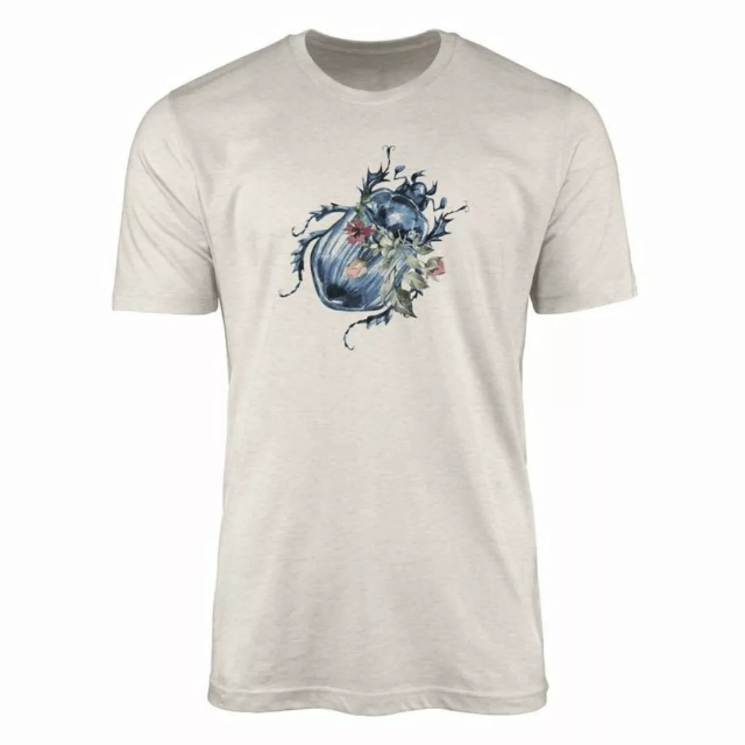 Sinus Art T-Shirt Herren Shirt 100% Bio-Baumwolle T-Shirt Aquarell Motiv Kä günstig online kaufen