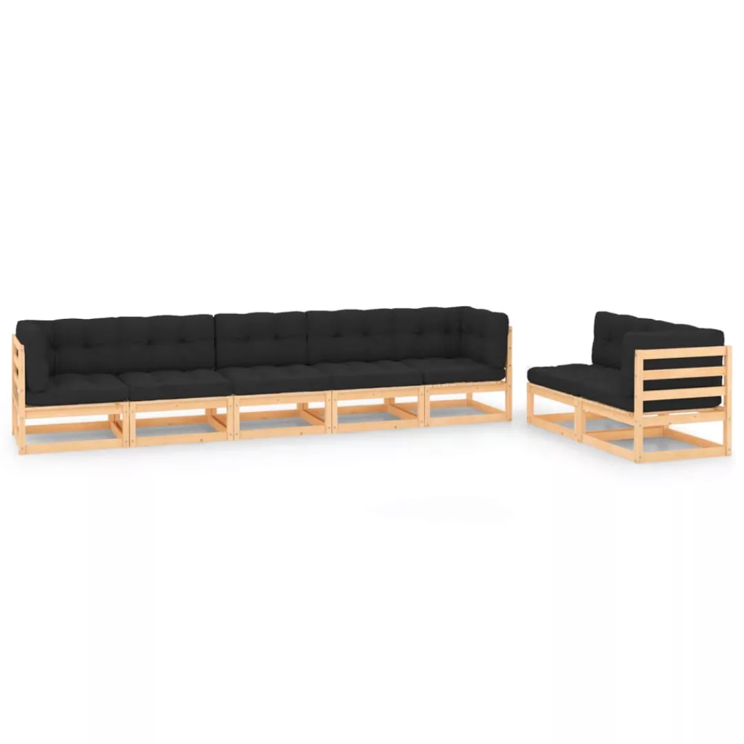 7-tlg. Garten-lounge-set Mit Kissen Massivholz Kiefer günstig online kaufen